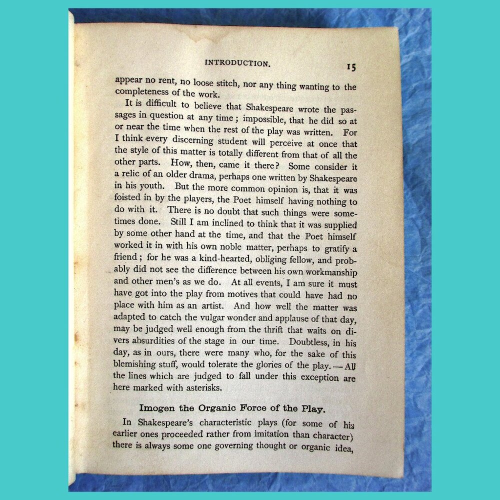 Antique Book (1909) Shakespeare's Tragedy of Cymbeline, Intro by Henry N. Hudson - Picture 7 of 16